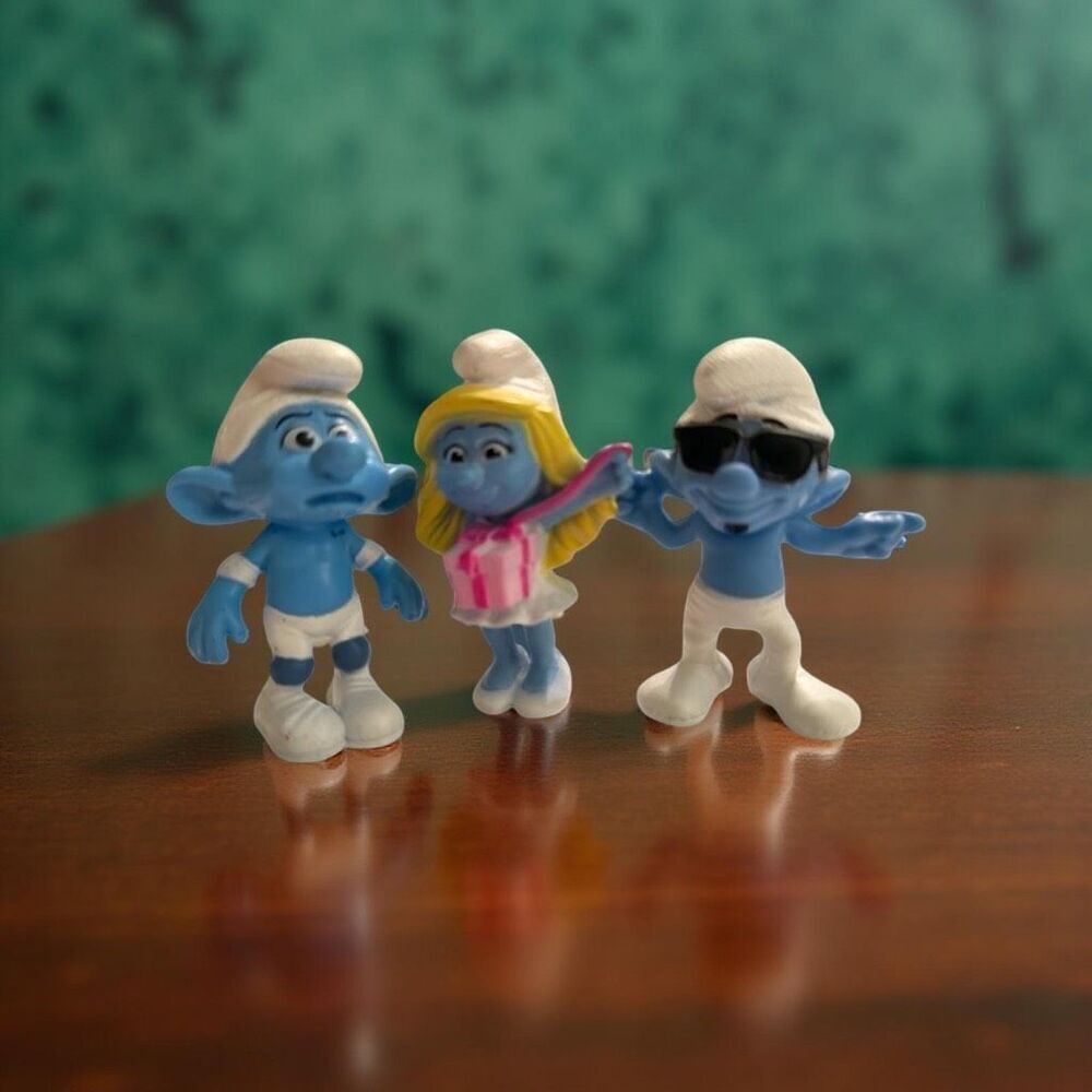 2013 McDonalds Happy Meal The Smurf Movie Smooth Smurfette Panicky Smurf Toy A16